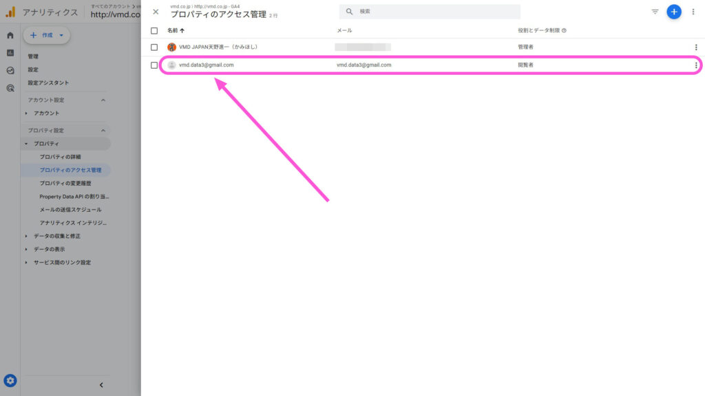 Googleアナリティクス・権限付与完了